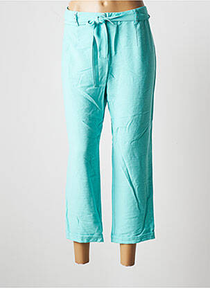 Pantalon 7/8 taille haute taille haute bleu CHRISTINE LAURE femme