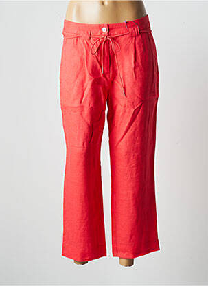 Pantalon 7/8 fermeture zippée sous rabat boutonné taille normale rouge JULIE GUERLANDE femme