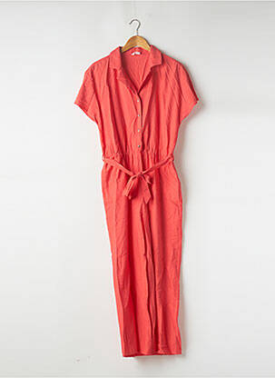 Combi-pantalon fermeture boutonnée sur le devant manches courtes rouge C'EST BEAU LA VIE femme