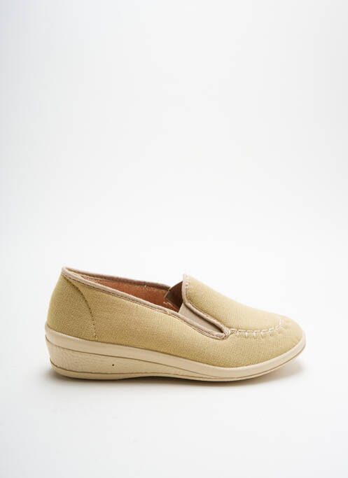 Chaussons/pantoufles bout rond talon plat jusqu'à 3cm beige WAPITI femme