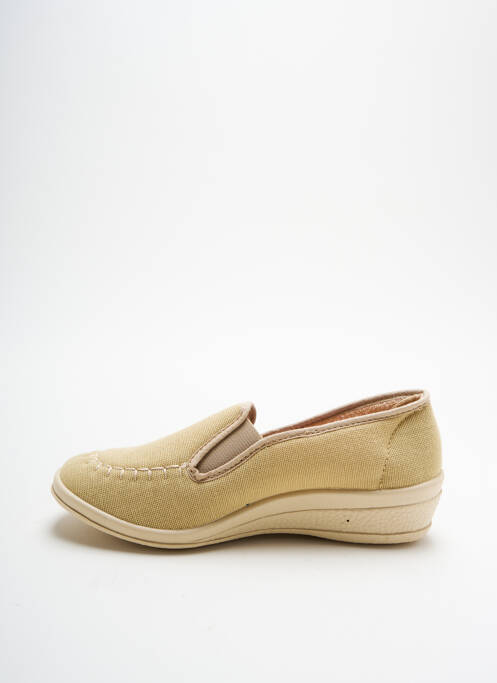 Chaussons/pantoufles bout rond talon plat jusqu'à 3cm beige WAPITI femme