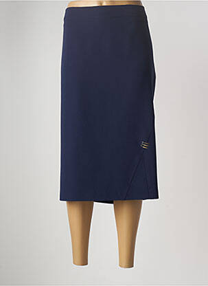 Jupe mi-longue doublure textile bleu FRANCE RIVOIRE femme