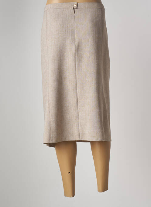 Jupe mi-longue beige GUY DUBOUIS pour femme