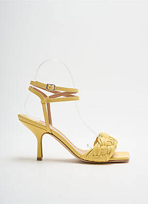 Sandales/nu pieds matière lisse talon de 4 à 6cm jaune THE SELLER femme