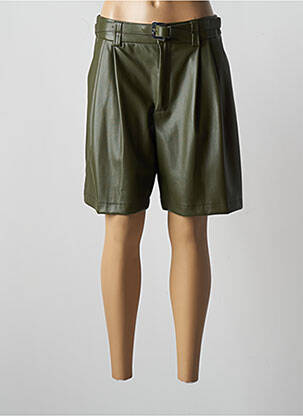 Bermuda taille à pinces taille haute vert IMPERIAL femme