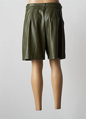 Bermuda taille à pinces taille haute vert IMPERIAL femme