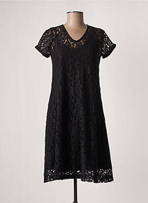 Robe mi-longue manches courtes manches courtes noir LE PETIT BAIGNEUR femme