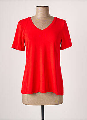 T-shirt col v manches courtes orange ZILCH femme