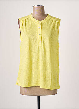 Débardeur stretch sans manche jaune INDI & COLD femme