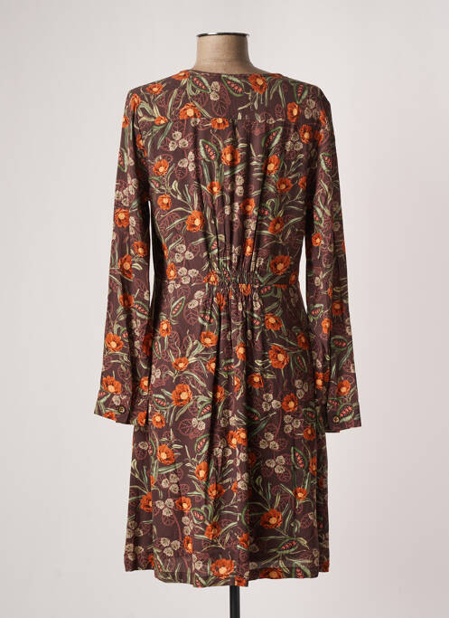 Robe mi-longue marron INDI & COLD pour femme