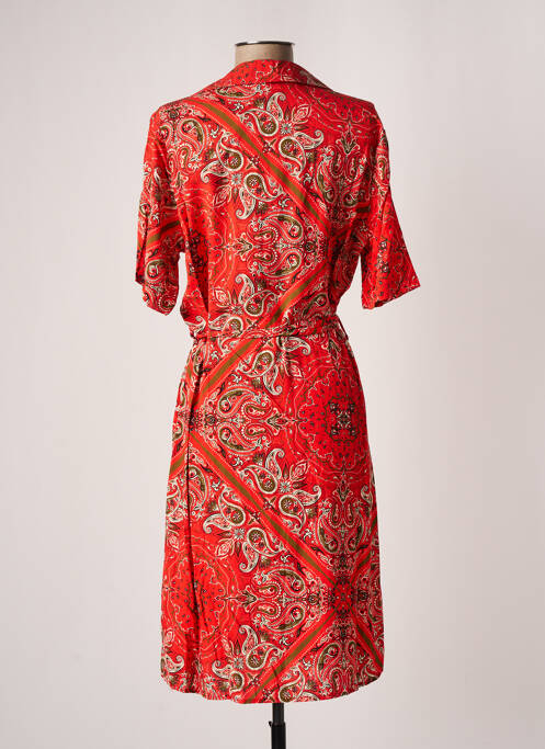 Robe mi-longue orange LA FEE MARABOUTEE pour femme