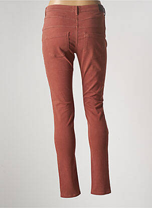 Pantalon slim tissage popeline taille normale marron COUTURIST femme