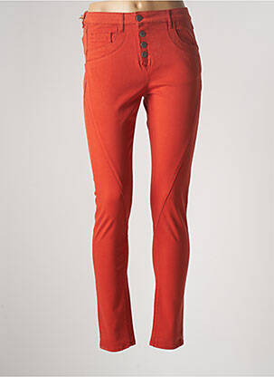 Pantalon slim skinny taille haute orange COUTURIST femme