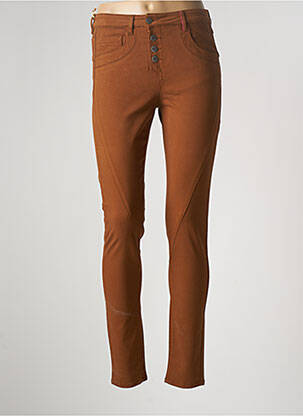 Pantalon slim taille haute taille haute marron COUTURIST femme