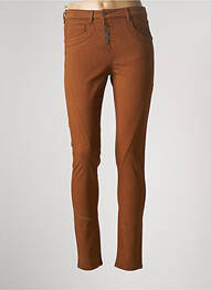 Pantalon slim skinny taille haute marron COUTURIST femme