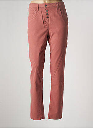 Pantalon slim tissage popeline taille normale marron COUTURIST femme