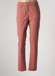 Pantalon slim tissage popeline taille normale marron COUTURIST femme