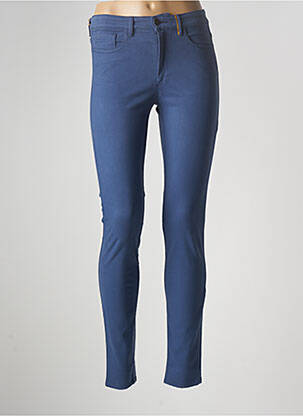 Pantalon slim tissage popeline taille normale bleu COUTURIST femme