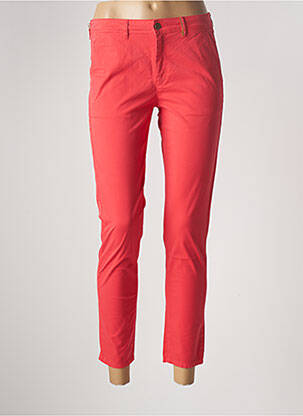 Pantalon slim tissage popeline taille normale rouge COUTURIST femme