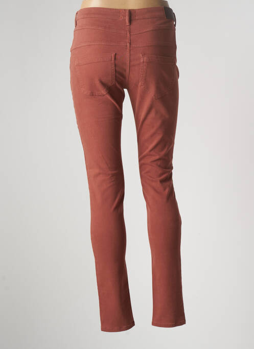 Pantalon slim tissage popeline taille normale marron COUTURIST femme