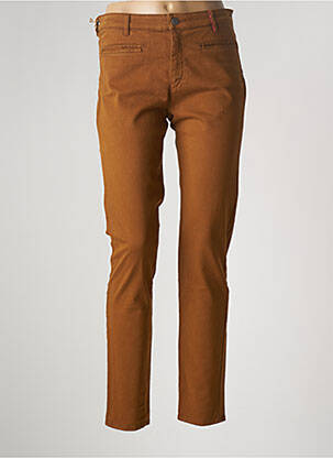 Pantalon slim stretch taille normale marron COUTURIST femme