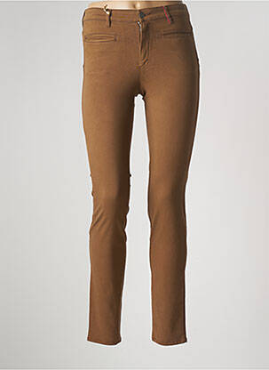 Pantalon slim stretch taille normale marron COUTURIST femme