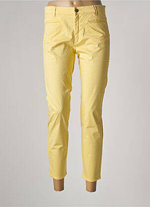 Pantalon 7/8 stretch taille normale jaune COUTURIST femme