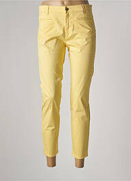 Pantalon 7/8 stretch taille normale jaune COUTURIST femme