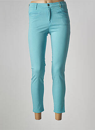 Pantalon 7/8 stretch taille normale bleu COUTURIST femme