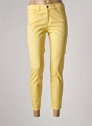 Pantalon 7/8 stretch taille normale jaune COUTURIST femme