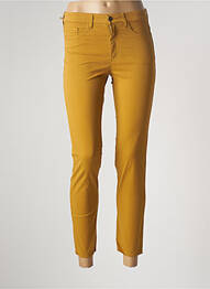 Pantalon 7/8 tissage popeline taille normale marron COUTURIST femme