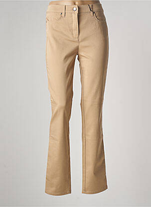 Pantalon slim tissage popeline taille normale beige TONI femme