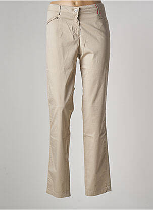 Pantalon slim tissage popeline taille normale beige COUTURIST femme