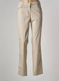 Pantalon slim tissage popeline taille normale beige COUTURIST femme