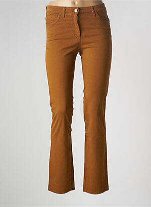 Pantalon slim tissage popeline taille normale jaune COUTURIST femme