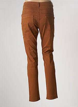 Pantalon slim tissage popeline taille normale marron COUTURIST femme