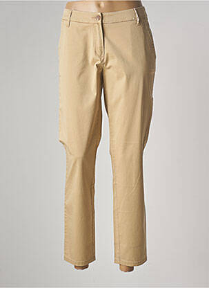 Pantalon chino tissage popeline taille normale beige TONI femme