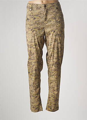 Pantalon slim tissage popeline taille normale vert EVA KAYAN femme