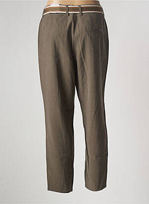Pantalon chino fermeture zippée sous rabat boutonné taille normale vert TONI femme