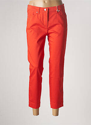 Pantalon 7/8 tissage popeline taille normale orange TONI femme