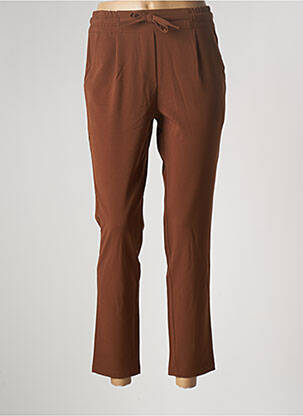 Pantalon 7/8 taille élastique taille normale marron LA FEE MARABOUTEE femme