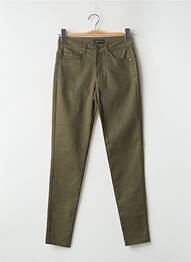 Pantalon slim tissage popeline taille normale vert EVA KAYAN femme