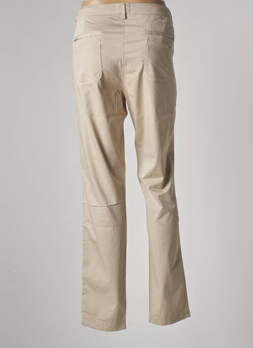 Pantalon slim tissage popeline taille normale beige COUTURIST femme