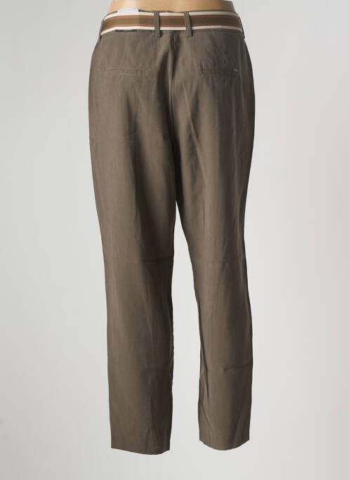 Pantalon chino fermeture zippée sous rabat boutonné taille normale vert TONI femme