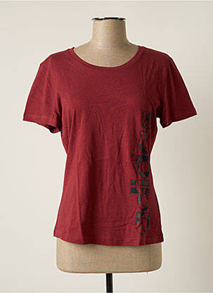 T-shirt sérigraphie floquée manches courtes rouge ADIDAS femme