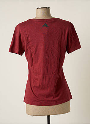 T-shirt sérigraphie floquée manches courtes rouge ADIDAS femme