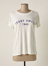 T-shirt sérigraphie manches courtes beige TEDDY SMITH femme