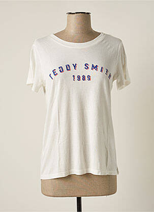 T-shirt sérigraphie manches courtes beige TEDDY SMITH femme