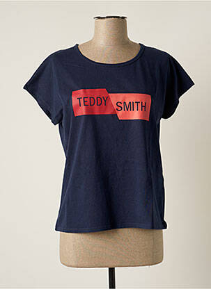 T-shirt coupe droite manches courtes bleu TEDDY SMITH femme