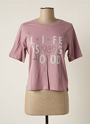 T-shirt stretch manches courtes violet TEDDY SMITH fille